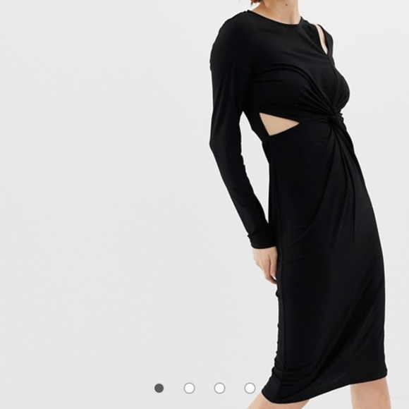 Miss Selfridge Bodycon Black Dress w/ Cutouts - Picture 8 of 8